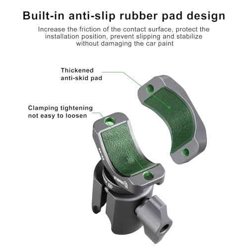 FANAUE Single Socket Arm with Handlebar Clamp Mount U-Bolt Base Compatible with RAM Mounts 1 Inch Ball Head and Bike Motorcycle Phone Holder, Can be Installed on 0.87-1.26" Diameter Rail Round Rod.
