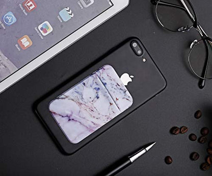 2Pack Marble Adhesive Phone Pocket,Cell Phone Stick On Card Wallet Sleeve,Credit Cards/ID Card Holder(Double Secure) with Sticker for Back of iPhone,Android and All Smartphones-Black&Purple Marble - color: Black Marble,Purple Marble
