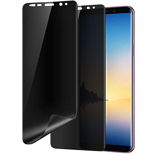 Galaxy Note 8 Privacy Screen Protector, Self Healing Full Adhesive Coverage Flexible Film [2-Pack], Case Friendly Easy Install 3D Curve Edge Fit Soft Film for Samsung Galaxy Note 8, Black - size: 6.3 Inchs Galaxy Note 8