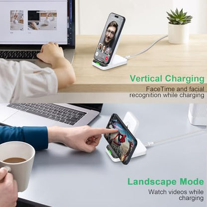Wireless Charger for Samsung S26 Ultra S26+ S26, 15W Android Phone Stand - color: White