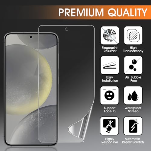 3 Pack Screen Protector Compatible for Samsung Galaxy S24 6.2 Inch, HD Clear Flexible Soft TPU Hydrogel Film for Samsung Galaxy S24 5G - Support Fingerprint Unlock, High Sensitivity - size: Samsung Galaxy S24