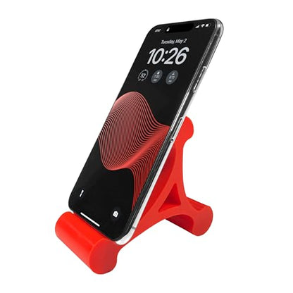 Skalene Phone Stand - 100% Silicone Rubber, Adjustable Phone Holder, Prop, Rest - Desk, Office, Home, Kitchen Accessory (Flash Red) - color: Red