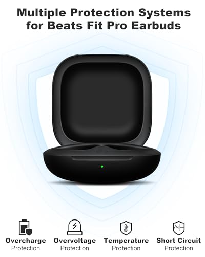 Charging Case Replacement for Fit Pro – Wireless Charger Case with Bluetooth Pairing Button, 700mAh Battery, Earbuds Not Included - color: Beats Fit Pro Black