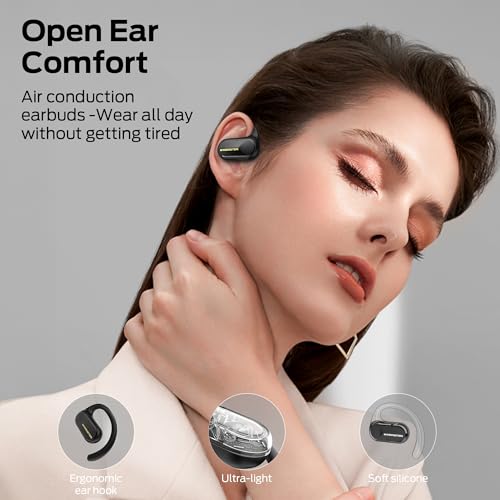 Monster Open Ear AC312 Headphones, Bluetooth 5.4 Wireless Earbuds with Noise-Cancelling Mic for Clear Calls, Powerful Sound by 16mm Large Drivers, Touch Control 32H Playtime, IPX5 Waterproof for Sport
