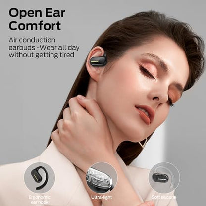 Monster Open Ear AC312 Headphones, Bluetooth 5.4 Wireless Earbuds with Noise-Cancelling Mic for Clear Calls, Powerful Sound by 16mm Large Drivers, Touch Control 32H Playtime, IPX5 Waterproof for Sport