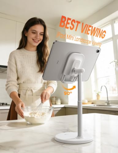 Lamicall Phone Tablet Stand for Desk - White Desktop Holder for iPad Kindle - color: D-White