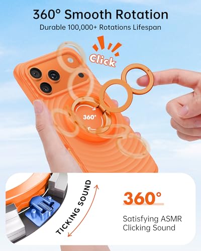 SYNCWIRE Magnetic Phone Ring Holder, for MagSafe Phone Grip Stand Kickstand - color: Cosmic Orange