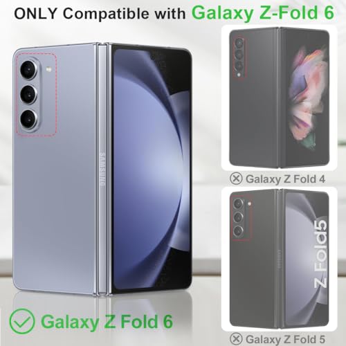 KEZiHOME Genuine Leather Wallet Case for Samsung Galaxy Z Fold 6 - color: Red Brown, size: Galaxy Z Fold 6 Case
