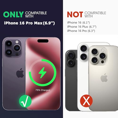 Battery Case for iPhone 16 Pro Max, 12000mAh Rechargeable Portable Protective Extended Charger Case Wireless Charging Compatible with iPhone 16 Pro Max (6.9 inch) - Black - size: iPhone 16 Pro Max (6.9 inch)