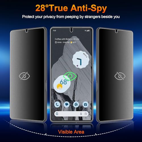 2 Pack for Google Pixel 8 Pro Anti-Glare Matte Privacy Screen Protector, Smooth and Responsive Touch Flexible EPU Film, [Support Fingerprint Unlock] [Self-Healing] [Not Glass] - size: Google Pixel 8 Pro