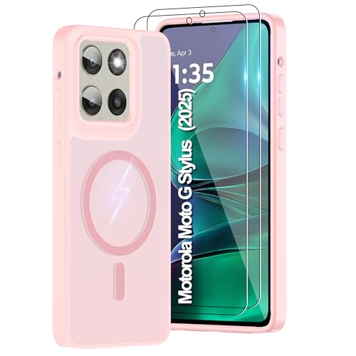 Pilaru Magnetic for Motorola Moto G Stylus 5G 2025/2026 Case:(12FT Military Grade Drop Protection) Translucent Matte Slim-Shockproof Non Slip Anti-Fingerprint Rugged for GStylus 2025/2026 Pink - color: Pink, size: Moto G Stylus 5G 2025 & Moto G Stylus 5G
