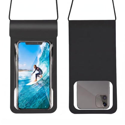 2 Pack Waterproof Phone Pouch Water Shedding Phone Pouches Cases, Large, Touchscreen, Transparent,Cell Phone Dry Bag for Swimming and Diving Within 6.4 Inches