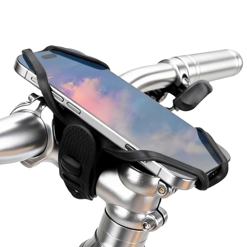 ROCKBROS Bike Phone Mount Stem Anti-Vibration Silicone Holder 4-7 Inch