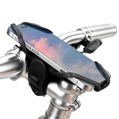 ROCKBROS Bike Phone Mount Stem Anti-Vibration Silicone Holder 4-7 Inch