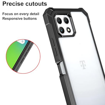 Ailiber for T-Mobile REVVL 7 5G Case, REVVL 7 5G Clear Case with Screen Protector, Dual Layer Shockproof Bumper, Transparent Anti Yellowing, Military Grade Protection Cell Phone Cover-Black - color: Crystal Clear & Black