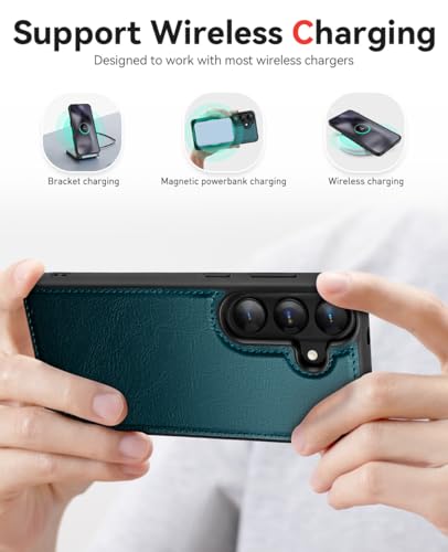 OCASE for Samsung Galaxy S26 Detachable Wallet Case with Card Holder, [2 in 1] PU Leather Flip Folio Case with RFID Blocking Stand Wrist Strap Shockproof Phone Cover 2026, Peacock Blue - color: Peacock Blue, size: Samsung Galaxy S26