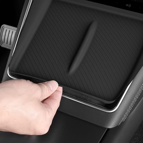 Wireless Charging Pad for 2025-2026 Tesla Model Y Juniper, Ultra-Thin Model Y Juniper Protective Silicone Mat Cover Accessories (Black) - color: Black