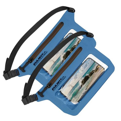 EULANT IPX8 Waterproof Phone Pouch,Reusable Fanny Pack Dry Bag | Fanny Pack Dry Bag Screen Touch Sensitive for Beach Swimming,Boating,Kayaking,Rafting - color: Blue, size: 2 PC