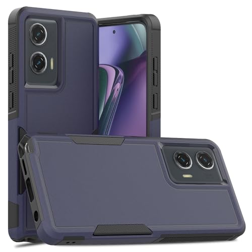 for Moto G Stylus 5G 2024 Case: Dual Layer Protective Heavy Duty Cell Phone Cover Shockproof Rugged with HD Screen Protector - Military Protection Bumper Tough - Motorola Moto G Stylus 5G 2024, Blue - color: Navy Blue (PC) + Black (TPU)