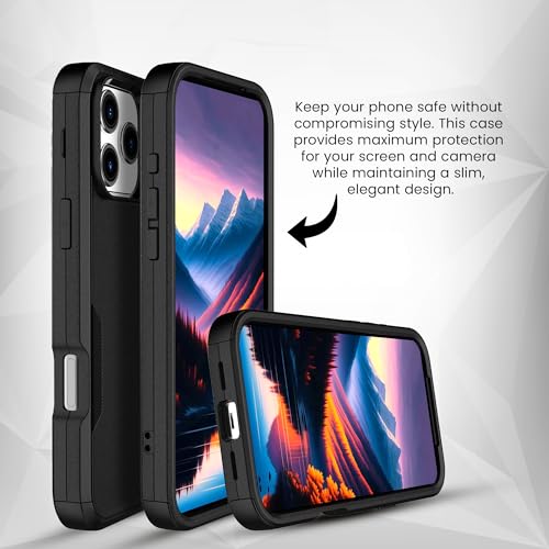 MXX for iPhone 17 Pro Max Case, Heavy Duty 3 in 1 Wing Design Protective Cover with MagSafe, Phone Case 2025 (Black) - color: Black, size: iPhone 17 Pro Max