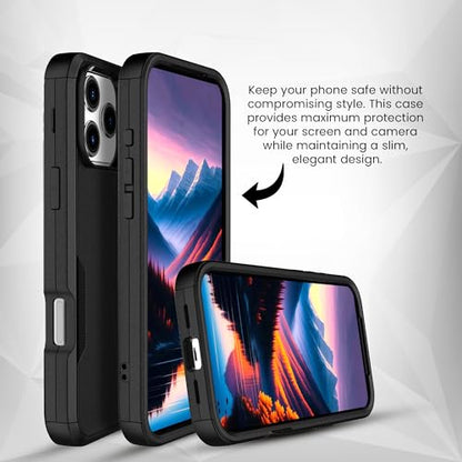 MXX for iPhone 17 Pro Max Case, Heavy Duty 3 in 1 Wing Design Protective Cover with MagSafe, Phone Case 2025 (Black) - color: Black, size: iPhone 17 Pro Max