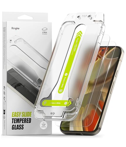 Ringke for Google Pixel 9 Pro XL Screen Protector [Easy Slide, 2 Pack] | Easy Installation with Alignment Tool, Case Friendly Premium 9H Hardness Tempered Glass - size: Pixel 9 Pro XL