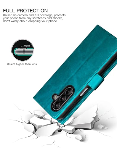 Feitenn for Samsung Galaxy A17 5G (6.7") Case Wallet 2026 with 4 Card Holders Kickstand, PU Flip Leather Magnetic Closure Folio Shockproof Protective Cover, Blue - color: Blue, size: Samsung Galaxy A17 5G