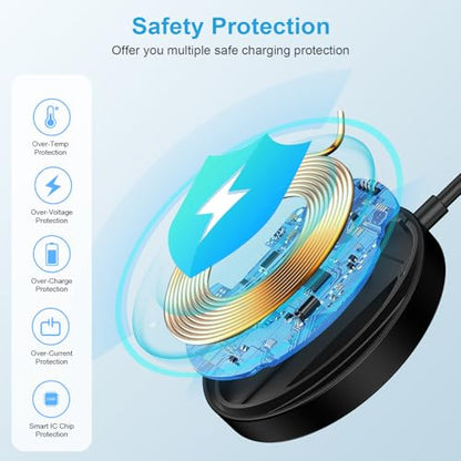 15W Magnetic Wireless Charger for Samsung S26 Ultra S26+ Android Wireless Charger Fast Charging Pad for Galaxy S25 FE Ultra S24 S23 S22 S21 Z Fold 7, iPhone 17 16 15 14 13, USB-C/A for MagSafe Charger - color: Black