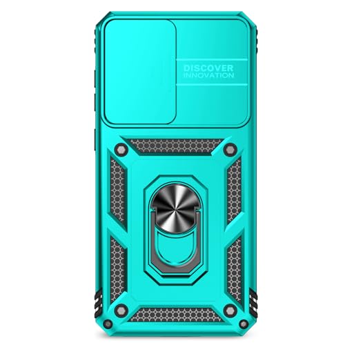for Samsung Galaxy A36 5G Case with Slide Camera Cover HD Screen Protector [Military Grade 16ft. Drop Tested] Magnetic Ring Holder Kickstand Protective Phone Case for Galaxy A36 5G 2025, Mint - color: Mint w/ Slide Camera 2nd gen. Military Grade