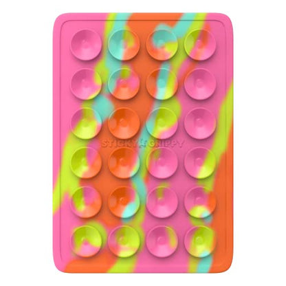 StickyGrippy Suction Phone Case Mount, Sillicon Adhesive Phone Accessory for iPhone and Android, Hands-Free Fidget Toy Mirror Shower Phone Holder, Tiktok Videos and Selfies (Rainbow) - color: Rainbow