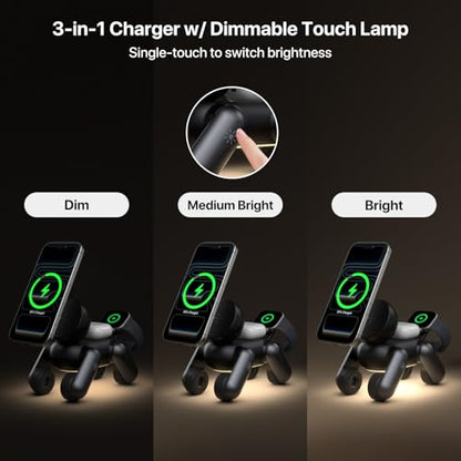 Waloo 3 in 1 Wireless Charger Robot Dog Stand for iPhone, Watch and Airpods