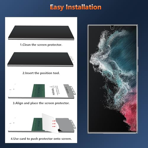 [2 Pack] 4 Way 360 °Matte TPU Privacy Screen Protector for Samsung Galaxy S22 Ultra (Not Glass), Fingerprint Sensor Compatible, Anti-Glare Full Adhesive Flexible Film - size: Galaxy S22 Ultra