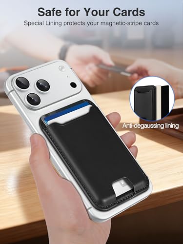TopMade for MagSafe Wallet, Strongest Magnetic Phone Wallet, 4 Cards Holder - color: Black