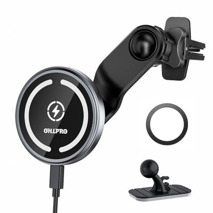 OHLPRO for MagSafe Car Mount Charger iPhone Wireless Car Charger - color: Gray