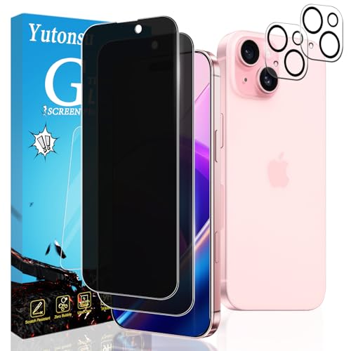 2+2 Pack Privacy Screen Protector for iPhone 15 6.1-Inch