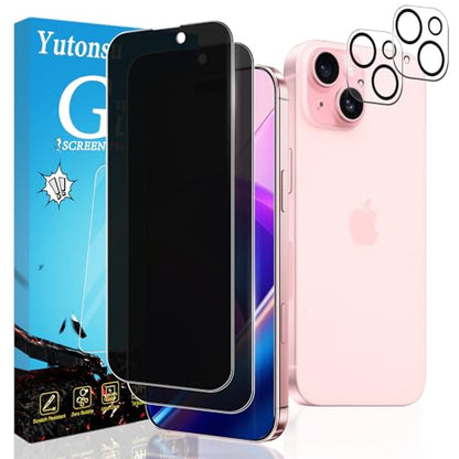 2+2 Pack Privacy Screen Protector for iPhone 15 6.1-Inch