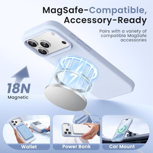 GONEZ Magnetic for iPhone 17 Pro Case, Silicone Cover Baby Blue - color: Baby Blue, size: Iphone 17 Pro