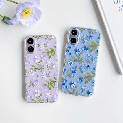 NITITOP Compatible with iPhone 15 Pro Case Clear Cute Flower - Purple | Branch, Floral, Precision camera cutouts, For girl woman, Slim fit, Soft TPU, Shockproof - color: Purple