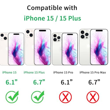 for iPhone 15 & iPhone 15 Plus Camera Lens Protector, Bling Glitter Diamond Lens Cover 9H Tempered Glass Camera Cover Anti Scratch Shockproof Screen Protector Individual Metal Lens Ring - 2PCS - color: Silver Glitter