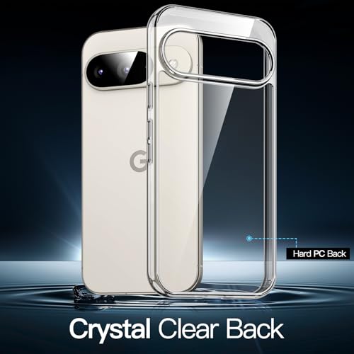 JETech Case for Google Pixel 9/9 Pro, Anti-Yellowing, Clear | Shockproof Protection, Scratch Resistant Hard PC Back, Durable Transparent TPU Bumper - color: Clear, size: Pixel 9/9 Pro