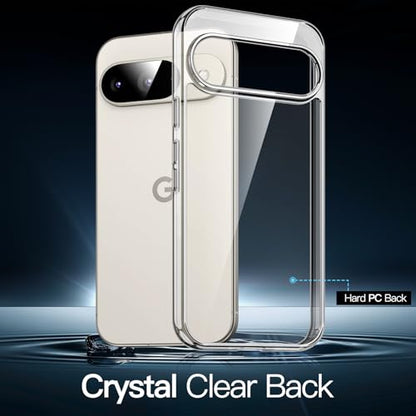 JETech Case for Google Pixel 9/9 Pro, Anti-Yellowing, Clear | Shockproof Protection, Scratch Resistant Hard PC Back, Durable Transparent TPU Bumper - color: Clear, size: Pixel 9/9 Pro