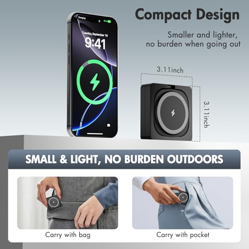 3-in-1 Foldable Magnetic Wireless Charger,15W Fast Charging Pad for Travel