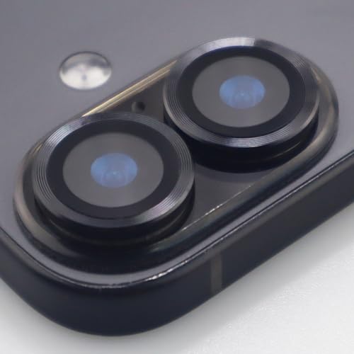 for iPhone 17 Camera Lens Protector Metal Tempered Glass Screen Accessories Cover (Black) - color: Black