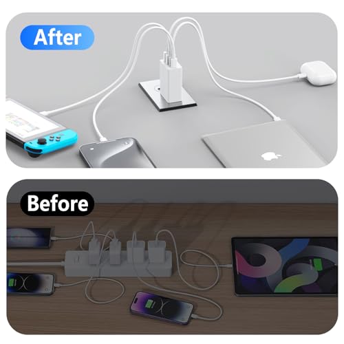 2Pack USB C Charger Block, 40W Fast USB C Wall Charger 4-Port - size: 2 Pieces