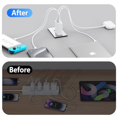 2Pack USB C Charger Block 40W Fast USB C Wall Charger 4-Port - color: Snow-white