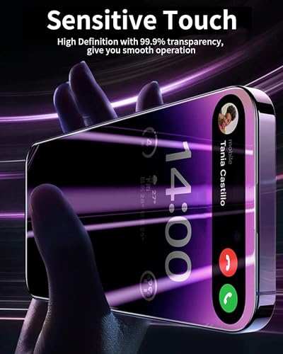 2 Pack for iPhone 16 Pro Privacy Screen Protector 6.3 Inch - color: For iphone 16 Pro Purple