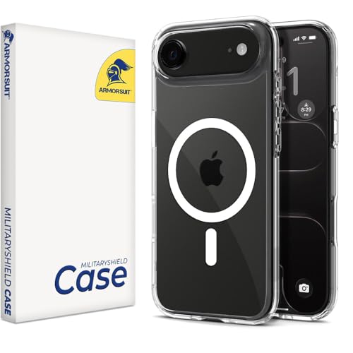 ArmorSuit for iPhone Air Case, Compatible with MagSafe, Clear Hybrid Magnetic Phone Case with Camera Control Button, Shockproof Drop Protection - Clear - size: iPhone Air [6.7-inch]