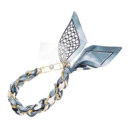 ZOOEASS Phone Wrist Lanyard Gold Metal Scarf Phone Charm Strap with Tether Tab Women Phone Chain Accessories for Handbags - color: Style 5