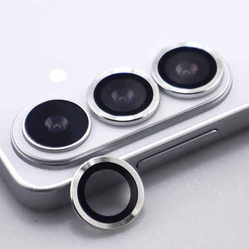 for Samsung Galaxy S26 / S26 Plus Camera Lens Protector Metal Ring Tempered Glass Lens Cover Accessories (Silver) - color: Silver