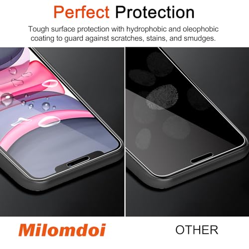 Milomdoi Screen Protector for iPhone 11,Tempered Glass | 4+4 Pack, 9H+ Hardness, Camera Lens Protector, Military Grade Shatterproof, Easy Installation, No Bubbles, Case Friendly - size: iPhone 11-6.1 Inch
